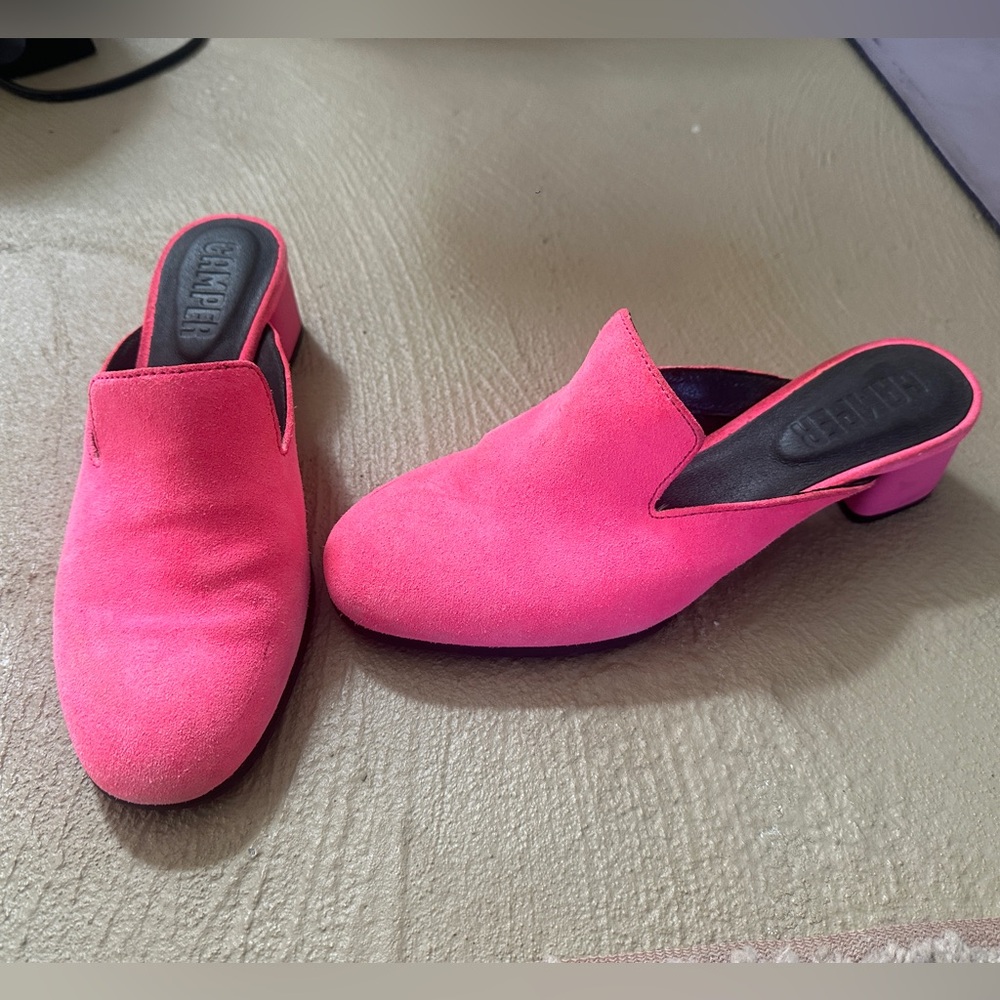Camper Katie women’s NEON PINK  nubuck slide size 39